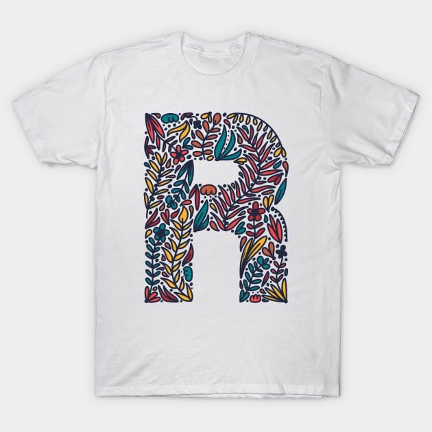 Tropical Letter R T-Shirt by Cascade Patterns